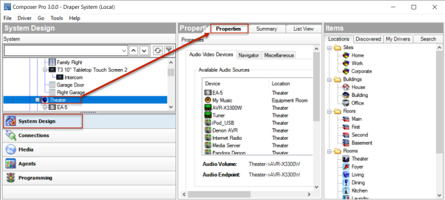 Accessing properties from the project tree